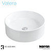 Karran VC-420-WH Valera 18" Vitreous China Vessel Bathroom Sink, White