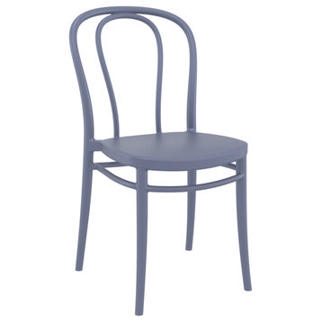 Victor Resin Outdoor Chair Dark Gray, Set of 2