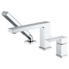 Luxier RTF17 Deck-Mount Roman Tub Faucet With Hand Shower, Chrome