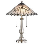 Dale Tiffany - Dale Tiffany STT17022 Jensen, 2 Light Table Lamp, Brushed Nickel/Satin Nickel - The icy, crisp tones in our Jensen Table Lamp creaJensen 2 Light Table Brushed Nickel Hand  *UL Approved: YES Energy Star Qualified: n/a ADA Certified: n/a  *Number of Lights: 2-*Wattage:75w E26 Medium Base bulb(s) *Bulb Included:No *Bulb Type:E26 Medium Base *Finish Type:Brushed Nickel
