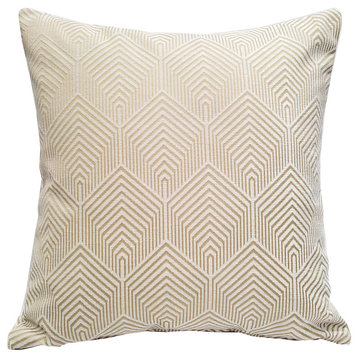Sahara Cream and Gold Textured Throw Pillow 20x20, with Polyfill Insert