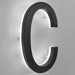 Modern Lighted Black House Letters 5" - House Numbers