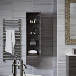 Vermont wall mounted grey avola tall unit - Bathroom Cabinets