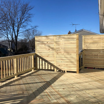 Wood Deck with Privacy Walls in Roselle, IL