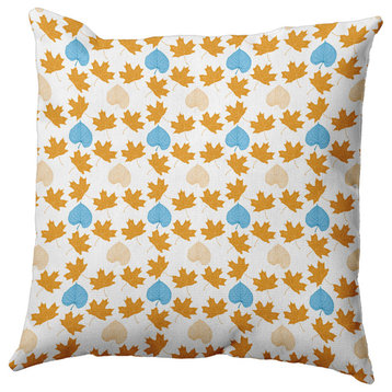 Lots of Leaves Accent Pillow, Golden Mustard, 18"x18"