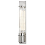Hudson Valley Lighting - Shaw 1-Light LED Wall Sconce, Polished Nickel - Shaw's fine textural details make it an impressive sconce. A long, fluted glass diffuser fits into a wide candlecup of knurled brass. A tubular LED Bulbs (Not Included) spreads a warm glow through this tactile piece's shade.