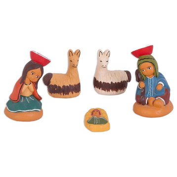 Cuzco Birth Ceramic Nativity Scene (Set Of 5)