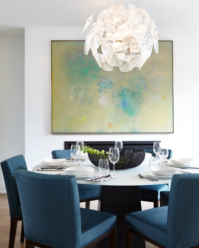 Contemporary Dining Room by Designtheory Inc.
