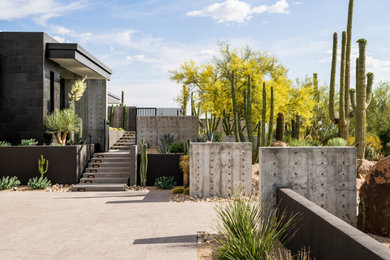 This is an example of a modern front yard landscaping in Phoenix.