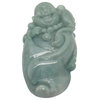 Green Jade Pendant Happy Buddha, Laughing Buddha Figure