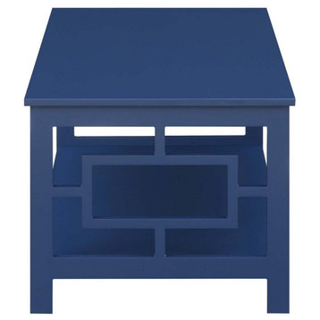Town Square Coffee Table with Shelf, Cobalt Blue