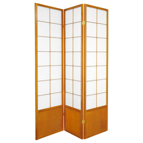6' Tall Zen Shoji Screen, Honey, 3 Panels