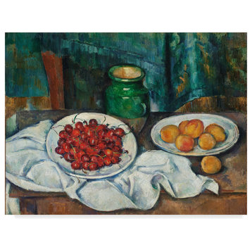 Paul Cezanne 'With Cherries And Peaches' Canvas Art, 24"x18"