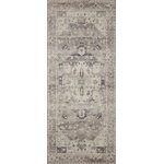 Loloi II - Loloi II Hathaway Printed Steel / Ivory Area Rug, 2'-6" X 7'-6" - Conveying the essence of a one-of-a-kind antique, our printed Hathaway rug delivers classic style, long-wearing livability and an extraordinary value. Crafted in China of 100% polyester, the sooty charcoal and aged ivory color palette is a trend- right update to this timeless medallion design, offering easy care and unlimited design opportunities.