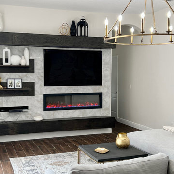 Fireplace/tv wall