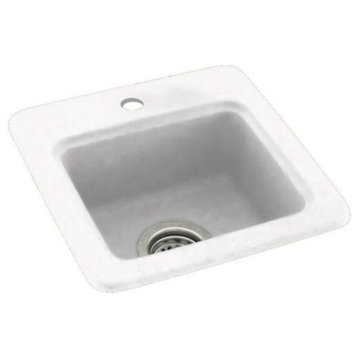 Swan 15x15x6 Solid Surface Drop Bar Sink, 1-Hole, White