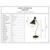 Modern Desk Lamp 13''W x 7''D x 29''H, Aged Brass and Black Finish