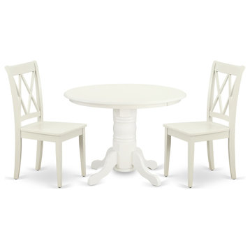 3-Piece Round 42" Table and 2 Double X Back Chairs