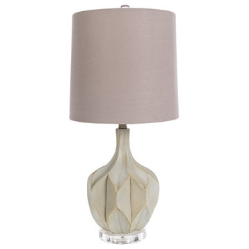 Alpena Table Lamp by Surya, Painted/Tan Shade