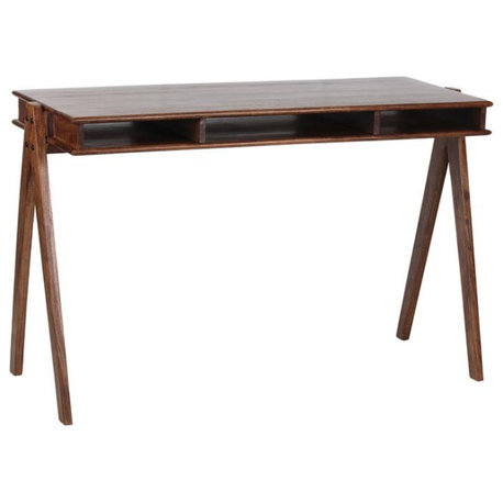 Hawthorne Collections Portola Solid Acacia Wood Desk - Brown