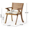 Deandra Outdoor 5-Piece Wood Dining With Cushions Set, Teak
