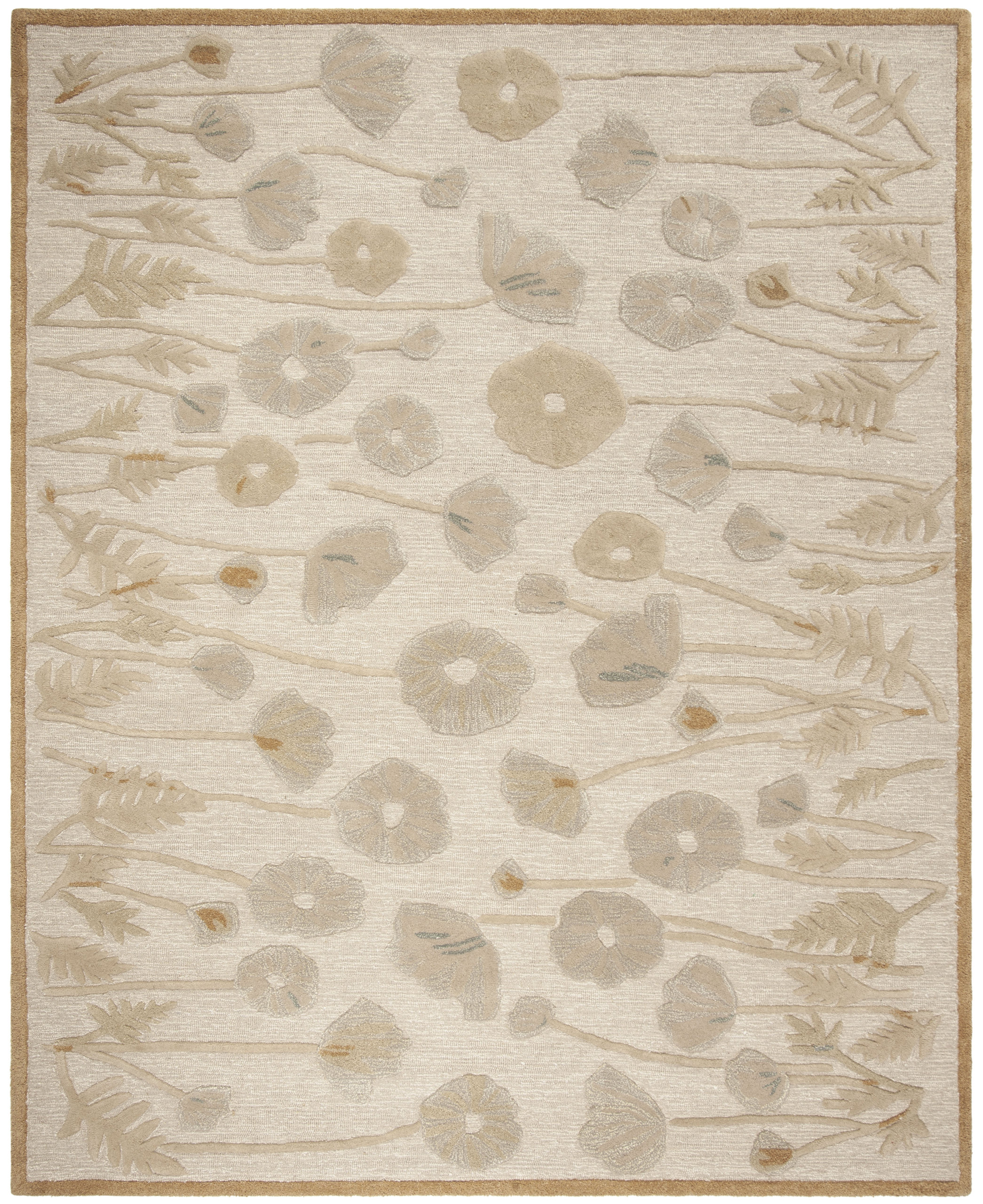 Safavieh Martha Stewart Poppy Glossary Rug, Nutshell and Brown, 8'x10 ...