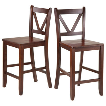 Winsome Wood Victor 2-Pc 24 V Back Counter Stools