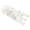 Divinity Trapezoid Tile, Marble/Brass