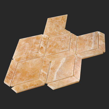 Honey Onyx Diamond Waterjet Tile Mosaic