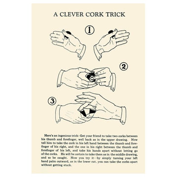 "A Clever Cork Trick" Digital Paper Print by Retromagic, 22"x32"