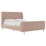 Little Seeds - Valentina Upholstered Bed, Full Size, Pink - Remember when you were a teen and you dreamed of having a plush, elegant bed that a movie star would envy? Well, now that you're all grown up and helping your own teen with their new room design, let Little Seeds present to you an incredibly posh, full-size bed your own little starlet will fall in love with the Valentina Full-Size Upholstered Bed.  With its handsome wingback design and vertical channel tufting on the headboard, footboard and side panels, your tween or teen will be thrilled to call this luxurious upholstered bed their own. The Valentina Full-Size Upholstered Bed fits a standard full-size mattress (sold separately), and the bentwood slats system with additional center legs adds further stability while making an additional box spring or foundation unnecessary.