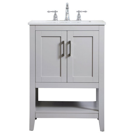 Elegant VF16024GR 24"Single Bathroom Vanity, Gray