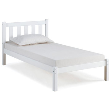 Poppy Twin Wood Platform Bed, White