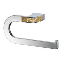 Secret Bath - Cecilia Gold Swarovski Crystals Small Towel Ring, Chrome-Gold - Towel Rings