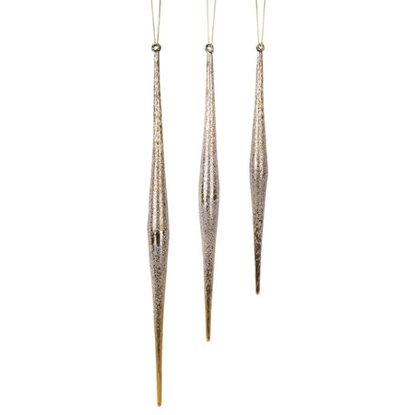 Icicle (Set of 6) 9.75"H, 11.75"H, 13.25"H Glass