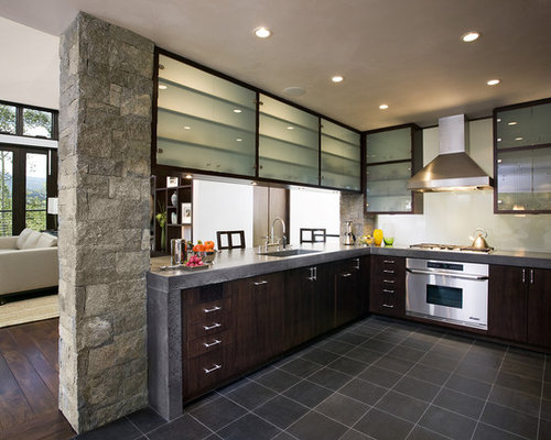 Frosted Glass Upper Cabinets Ideas, Pictures, Remodel and Decor