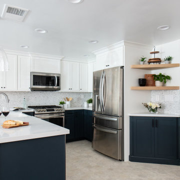 Two-Toned Cabinetry with Contrasting Timeless Design