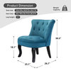 Jane Uphlostered Ottoman Accent Chair, Blue