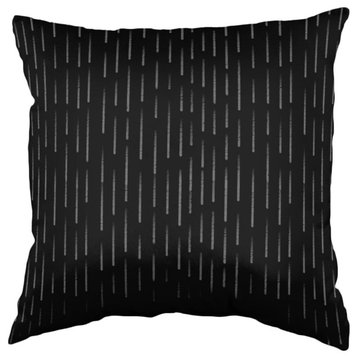 Dashed Double Sided Pillow, Black, 16"x16"