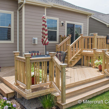 Pressure Treated Bi-Level Deck with Custom Rail