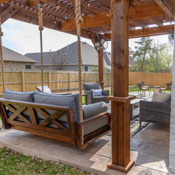Patio with Pergola and Swing - Porch Swings