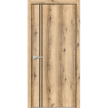 Solid French Door 30 x 84 | Planum 0016 Oak with| Bathroom