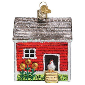Chicken Coop on the Farm Christmas Holiday Ornament