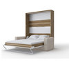 Invento Vertical Wall Bed Sofa and mattress 63x78.7 inch, Oak Country/White/Beige