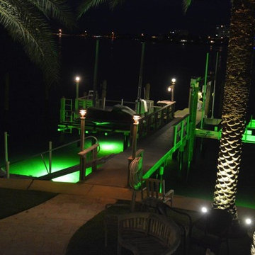 West Coast FL- Nautical Dock lighting with copper and bronze lights.