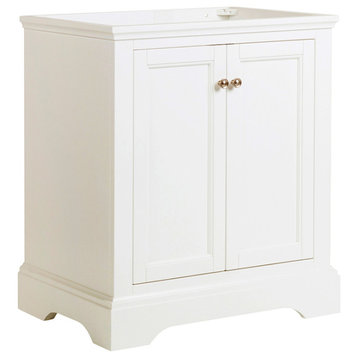 Windsor Matte White Traditional Bathroom Cabinet, 30"
