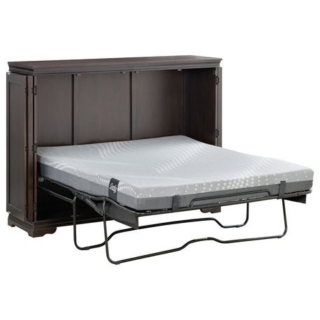San Sebastian Cabinet Murphy Bed, Sealy Gel Memory Mattress, Espresso, Full
