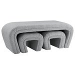 Meridian Furniture - Odelia Boucle Fabric Upholstered Nesting Bench, Gray - Save space and add style to your home with this Odelia grey boucle fabric bench from Meridian Furniture. Featuring rich, grey boucle fabric upholstery, this bench offers a soft and comfortable spot for guests to sit. Included are three nesting benches, so you always have extra sitting space which can easily be tucked away when not needed. This contemporary bench is perfect for any modern home and will liven up any living space.
