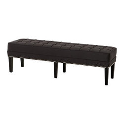 Eichholtz Tribeca Bench Dark Grey Satin - Upholstered Benches