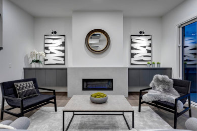 Inspiration for a contemporary living room remodel in Calgary
